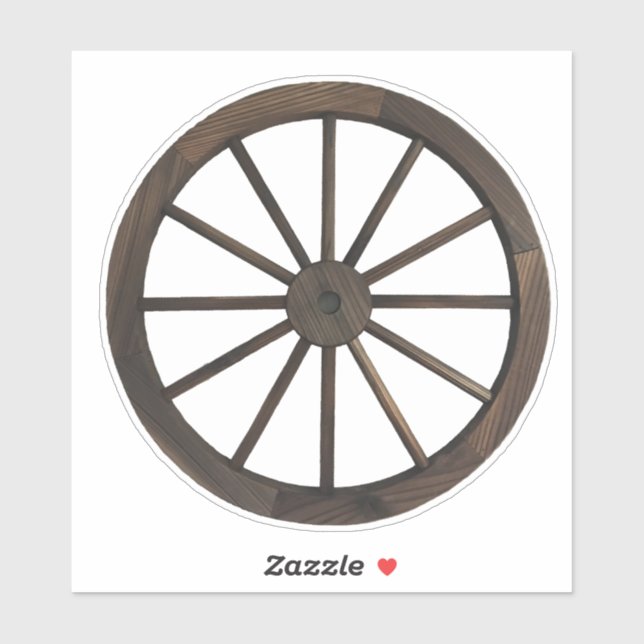 Sticker Roue de Wagon Rustique Ouest (Feuille)