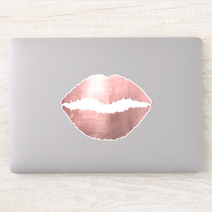 Sticker Rouge à lèvres girly ombré or rose faux métallisé