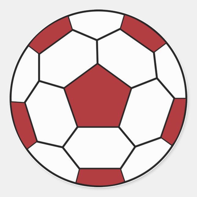 Sticker rouge balle de football (Devant)
