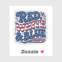 Rouge Blanc et Bleu Typographie Patriotique du 4 J