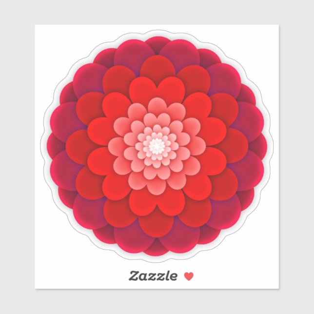 Sticker Rouge Floral Mandala-58566 (Feuille)