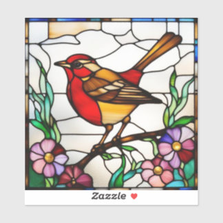 Sticker Rouge-gorge lumineux en vitrail