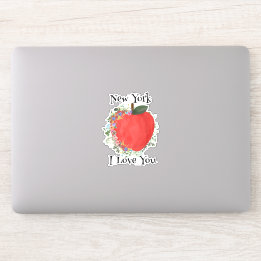 Sticker ROUGE GRANDE POMME New York Je t'aime