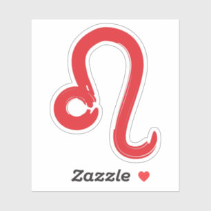 Sticker Rouge LEO Signe du zodiaque Anniversaire Juillet A