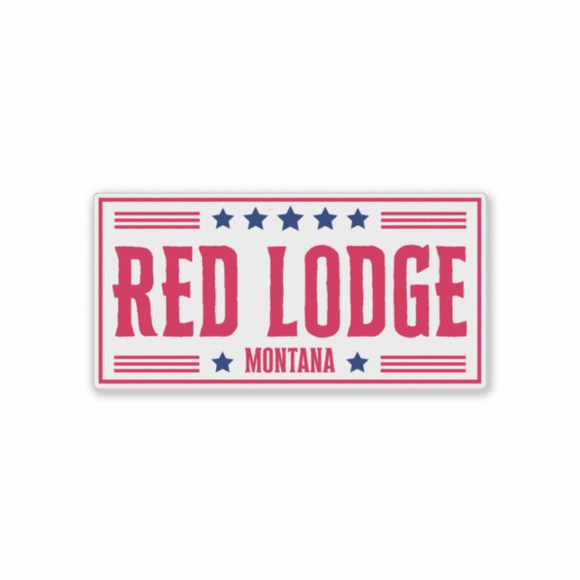 Sticker ROUGE LODGE MONTANA Étoiles & rayures (Devant)