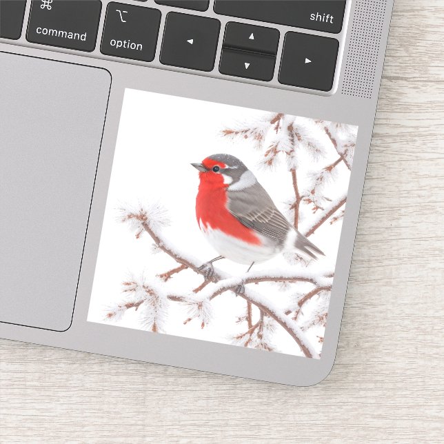Sticker Rouge Robin dans la Neige (Détail)