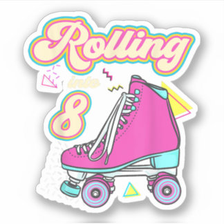 Sticker Rouler dans 8 ans vieux Roller Skate 8e anniversai