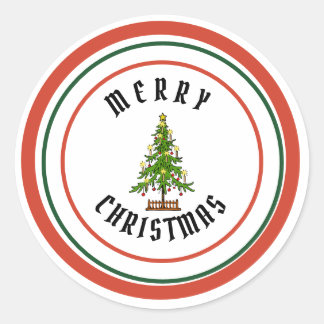 Sticker ROUND CLASSIQUE DE MERRY CHRISTMAS
