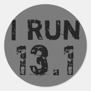Sticker Round Grey I Run 13.1