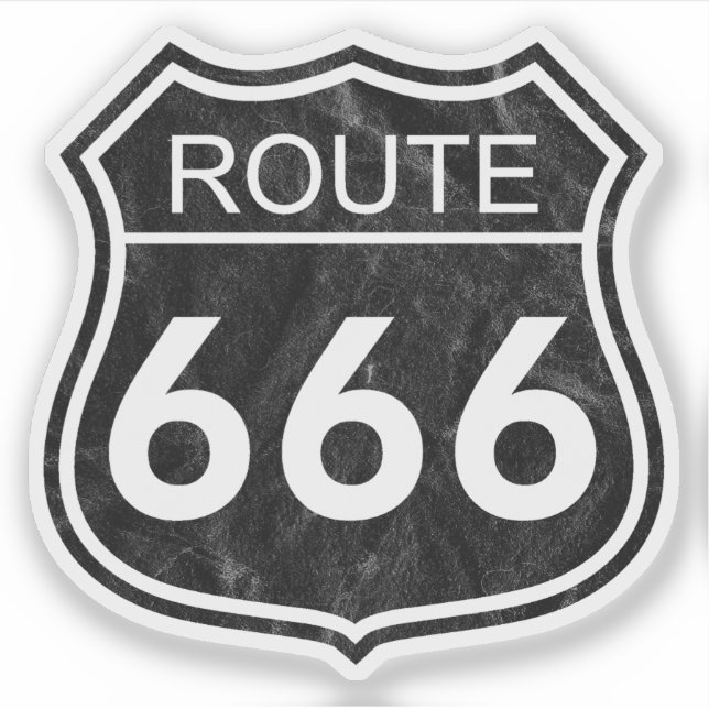 Sticker Route 666 (black) (Devant)