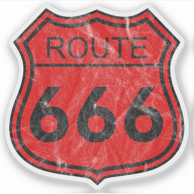 Sticker Route 666 (rouge) (Devant)