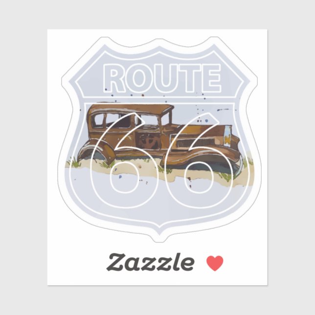 Sticker Route 66 Étudiant forestier pétrifié (Feuille)