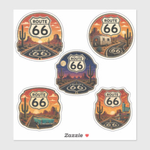 Sticker Route 66 Rétro Emblème du désert Mother Road