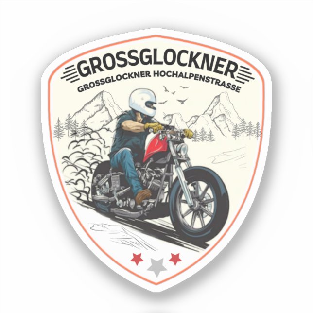 Sticker Route alpine élevée du Grossglockner Alpes autrich (Recto)