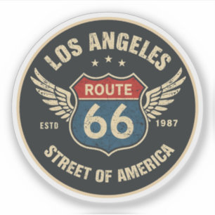 Sticker Route américaine 66 La route mère gif de l'autorou