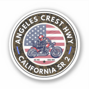 Sticker Route Angeles Crest Autoroute de Californie Route