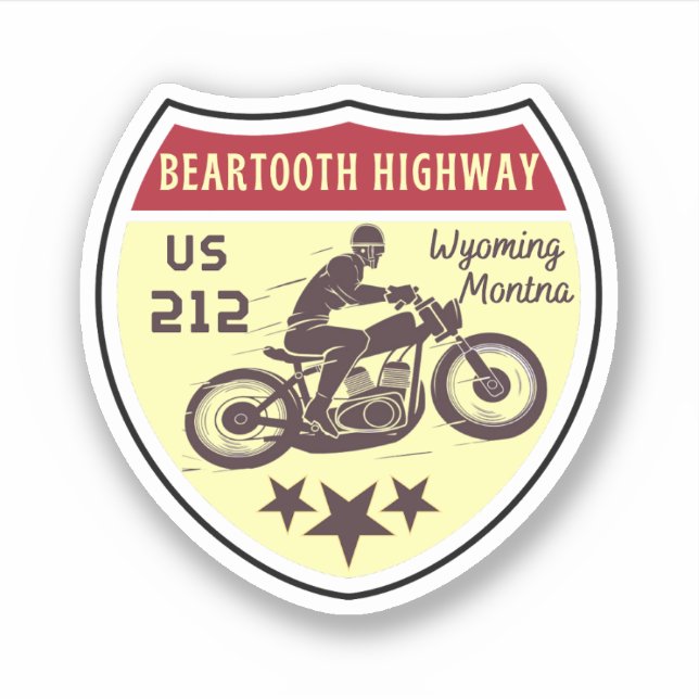 Sticker Route Beartooth Highwayus 212 Montana jusqu'au Wyo (Devant)