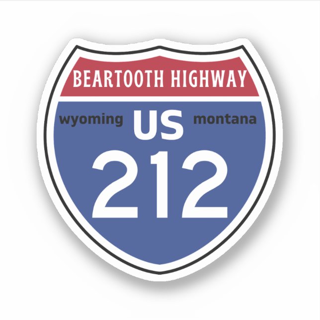 Sticker Route Beartooth Highwayus 212 Montana-Wyoming (Devant)