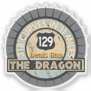 Sticker Route de la moto Le dragon dans les affaires écart