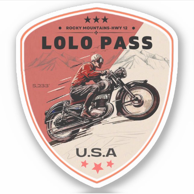 Sticker route de Lolo pass Oregon voyage à moto (Devant)