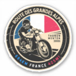 Sticker Route des Grandes Alpes | France | Motorcycle<br><div class="desc">Route des Grandes Alpes,  réalisée dans un emblème vintage de style en détresse. C'est le nom d'un voyage légendaire des montagnes à la mer,  à travers les Alpes françaises.</div>