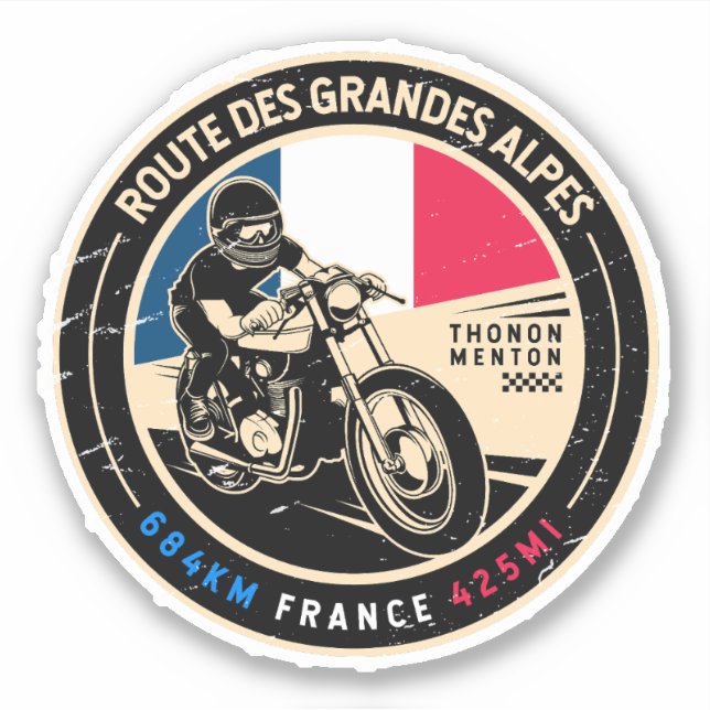 Sticker Route des Grandes Alpes | France | Motorcycle (Devant)