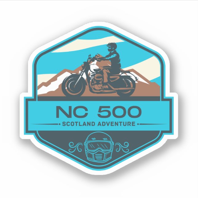 Sticker Route des motos 500 de la côte nord de l'Écosse (Devant)