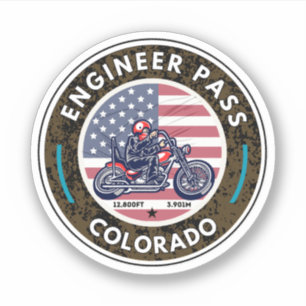 Sticker Route Engineer Pass, un voyage à moto en colorado