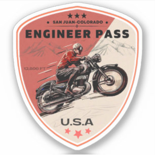 Sticker Route Engineer Pass, un voyage à moto en colorado