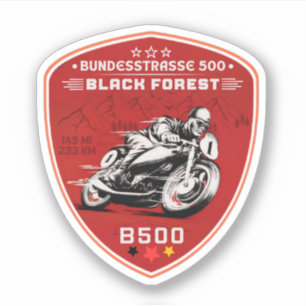 Sticker route fédérale 500, route allemande de la Forêt-No