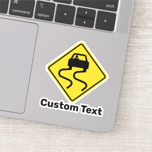 Sticker Route glissante quand il fait froid