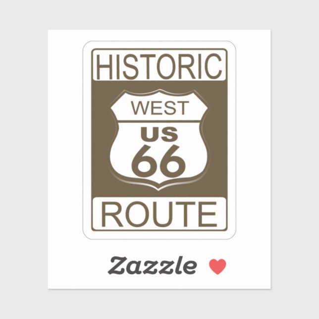 Sticker Route Historique 66, classeurs Ouest (Feuille)