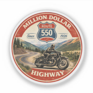 Sticker Route Million Dollar Highway 550 cadeaux moto