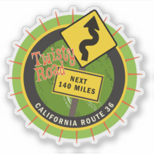 Sticker Route Motorcycle California Route 36