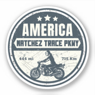 Sticker route natchez trace Mississippi Tennessee moto