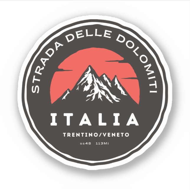 Sticker Route nationale 48 des Dolomites (Devant)