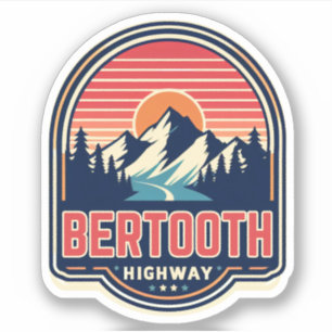 Sticker route vintage Beartooth Highway us 212 montana