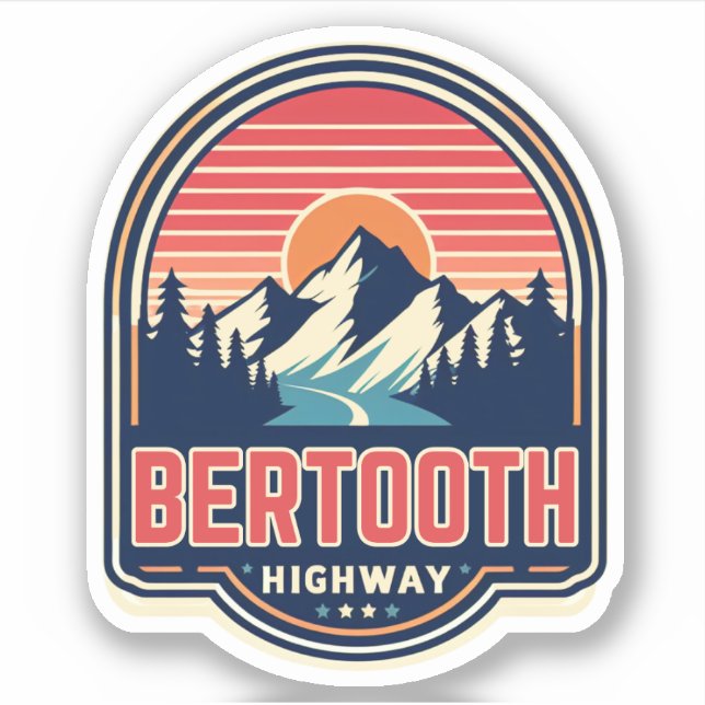Sticker route vintage Beartooth Highway us 212 montana (Devant)