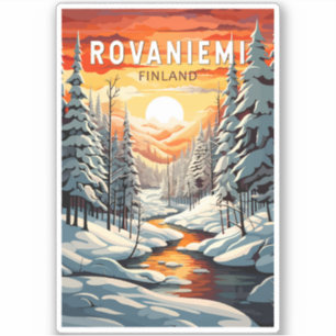 Sticker Rovaniemi Finlande Travel Art Vintage