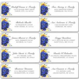 Sticker Royal Blue Rustic Tournesol Moderne Floral Mariage
