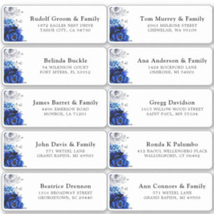 Sticker Royal Blue White Silver Mariage Adresse d'hôte Sti