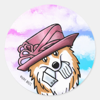 Sticker Royal Corgi Classic Round