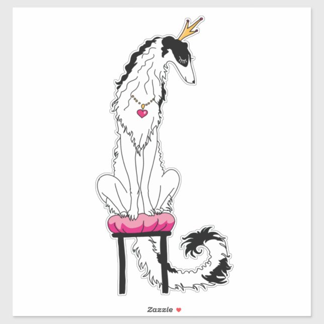 Sticker Royal Tri Borzoi Die Cut Vinyl (Feuille)