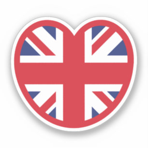 Sticker Royaume-Uni Union Jack Flag Heart