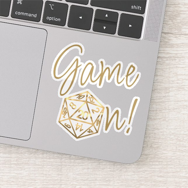 Sticker RPG Game On | Gold Tabletop PnP Role Player Dice (Détail)