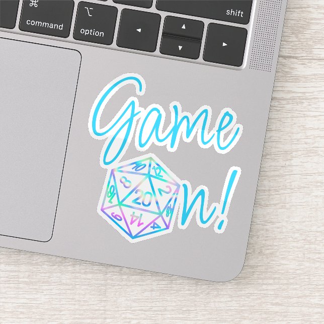 Sticker RPG Game On | Holo Retro PnP Tabletop Gamer Dice (Détail)