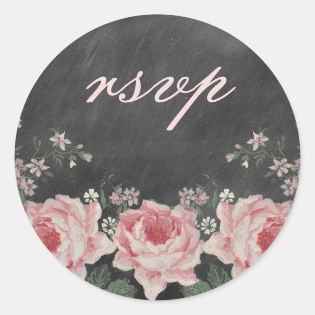 Sticker RSVP Rose vintage (Devant)