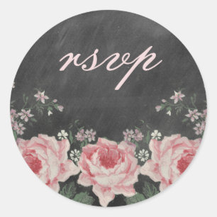 Sticker RSVP Rose vintage