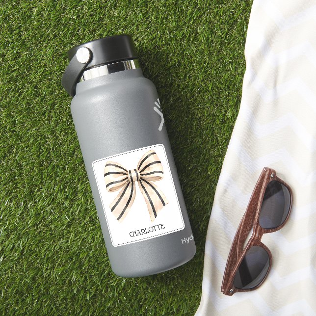 Sticker Ruban à rayures noir et crème Prépa (HydroFlask Insitu)