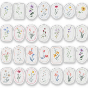 Sticker Ruban de rose de famille et cigogne Baby Shower